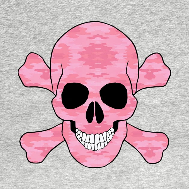 Pink Camouflage Skull And Crossbones by Atteestude